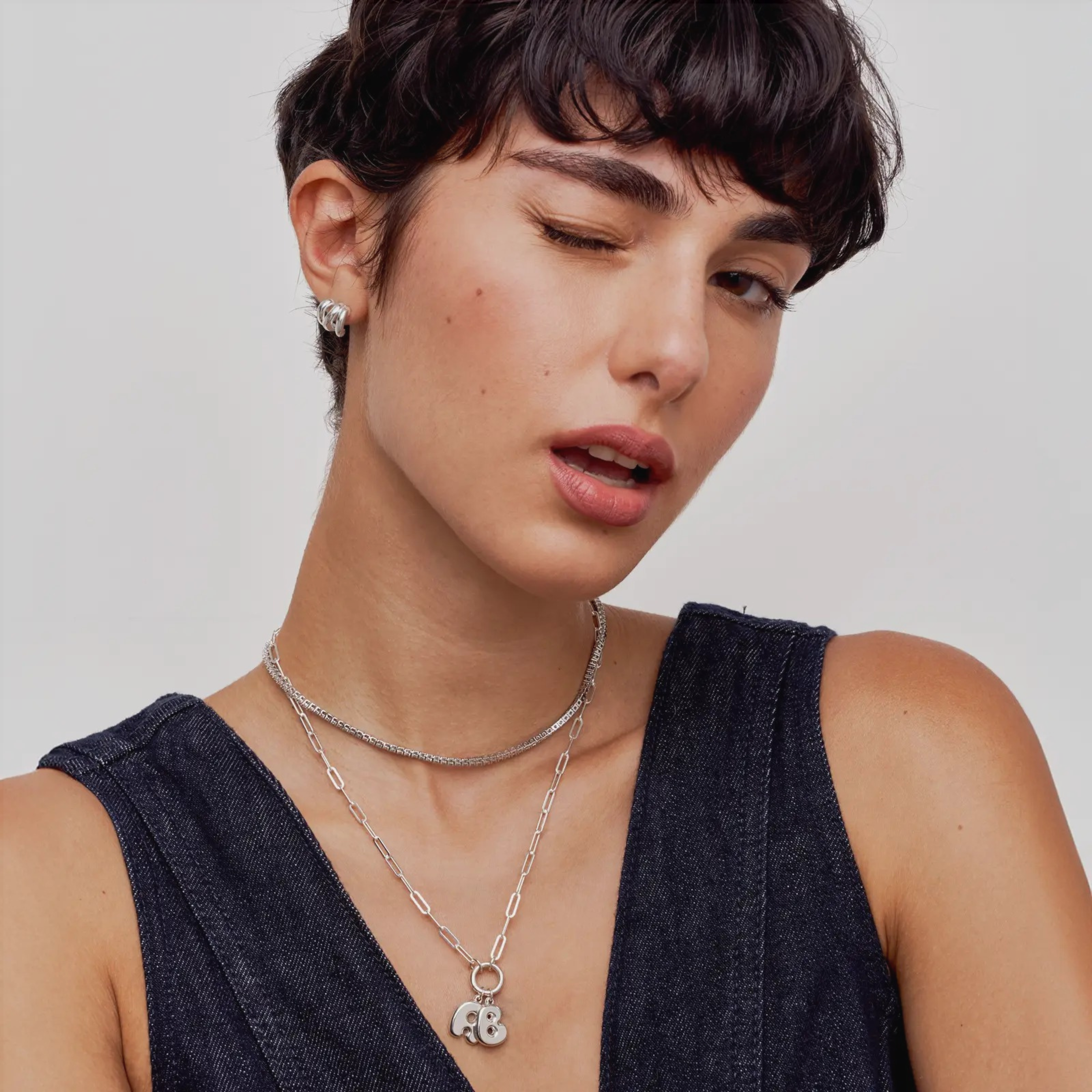 Collier Initiales Bombées