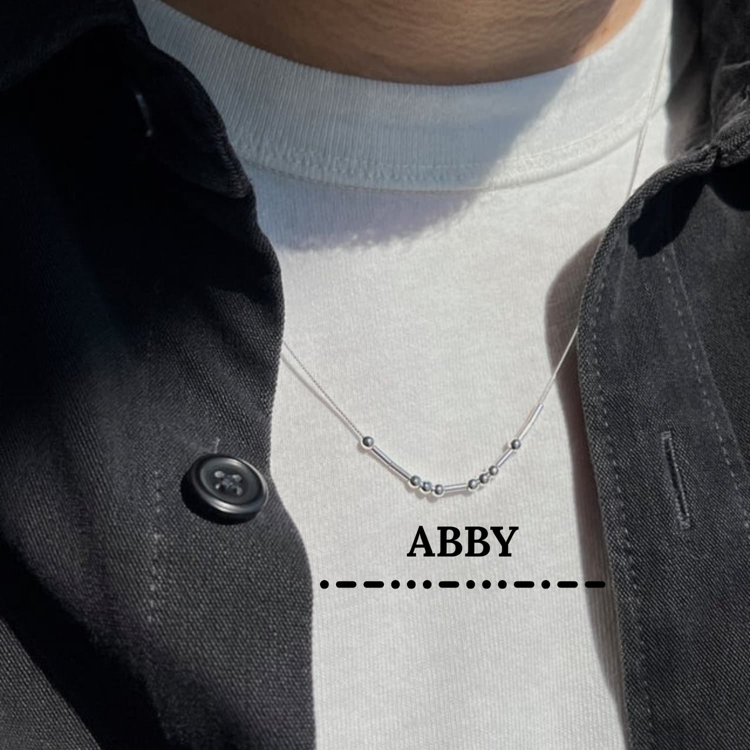 Collier Code Morse Or Sur Mesure