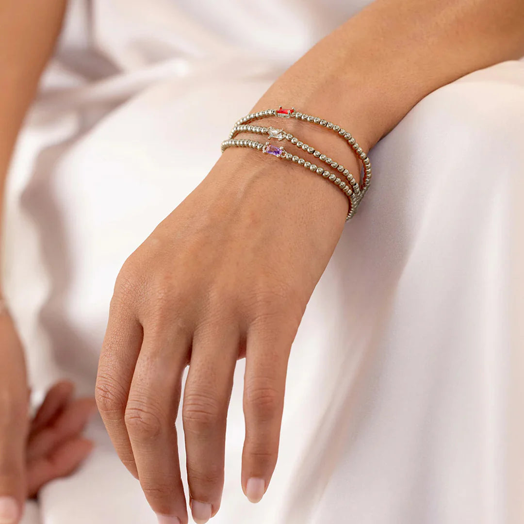Bracelet Argenté avec Pierre de Naissance
