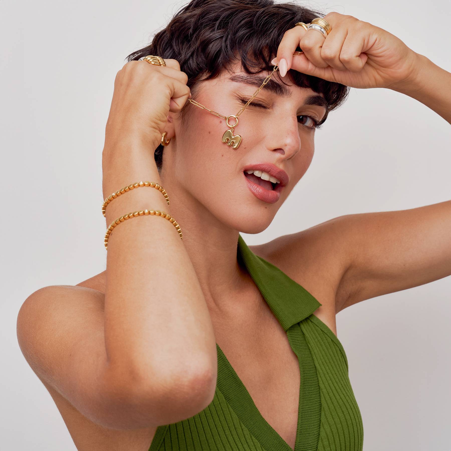 Collier Initiales Bombées