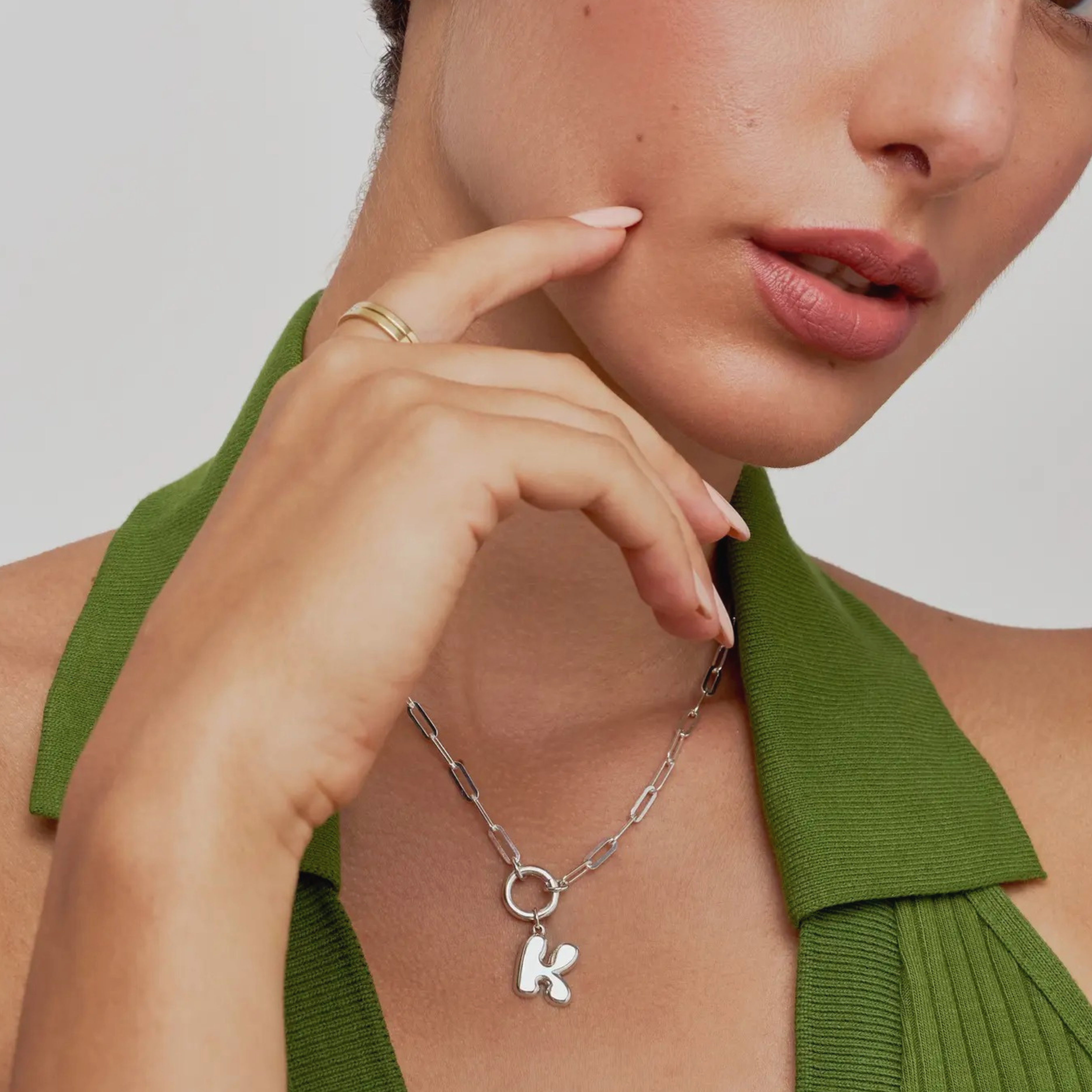 Collier Initiales Bombées