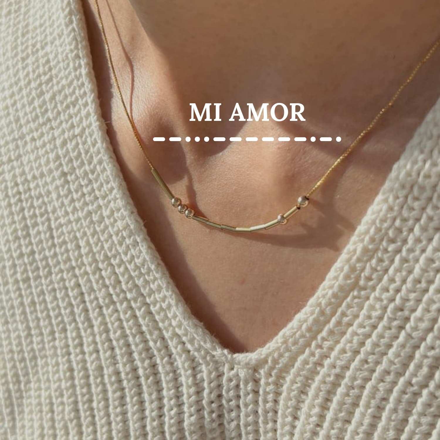 Collier Code Morse Or Sur Mesure