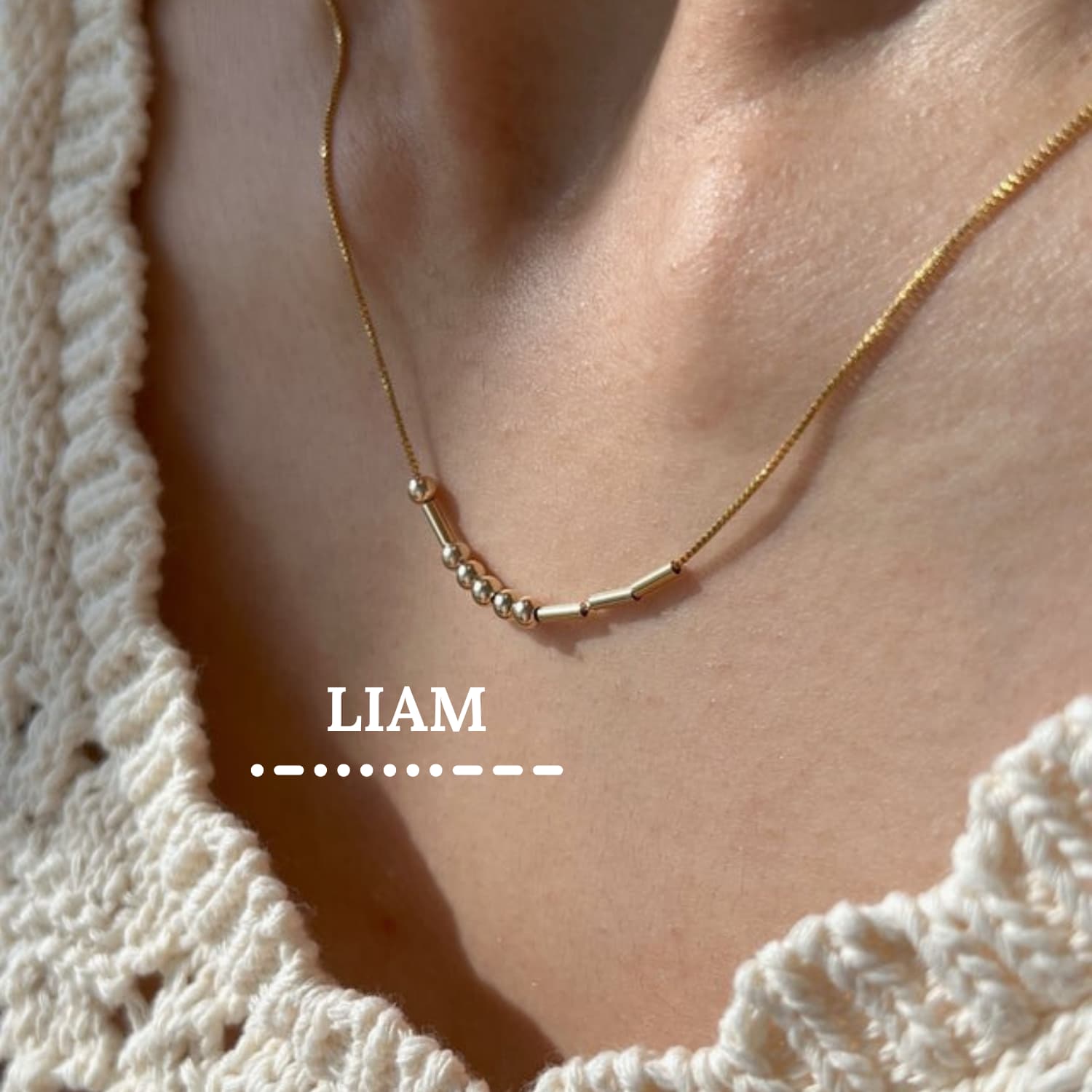 Collier Code Morse Or Sur Mesure