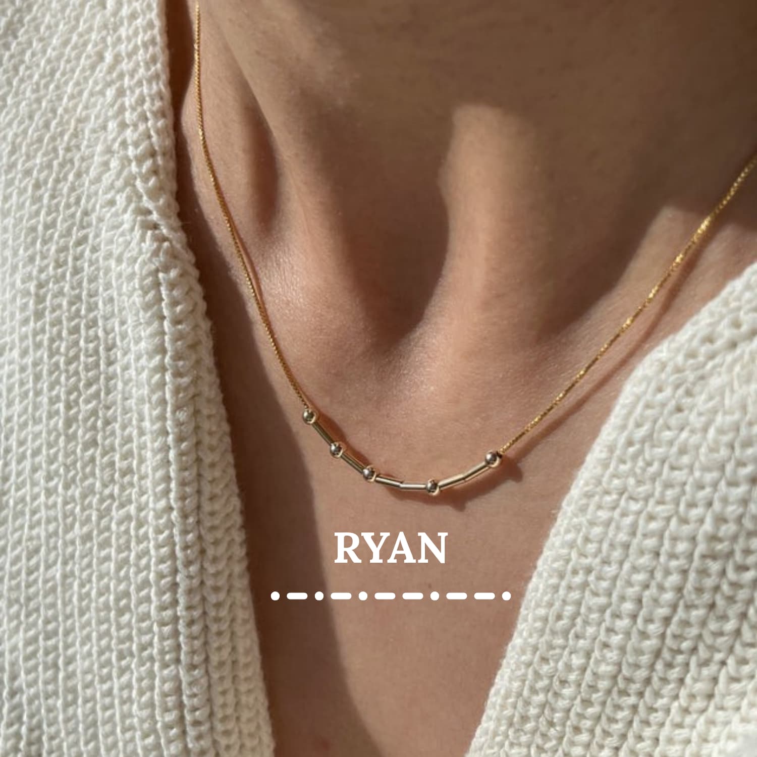 Collier Code Morse Or Sur Mesure