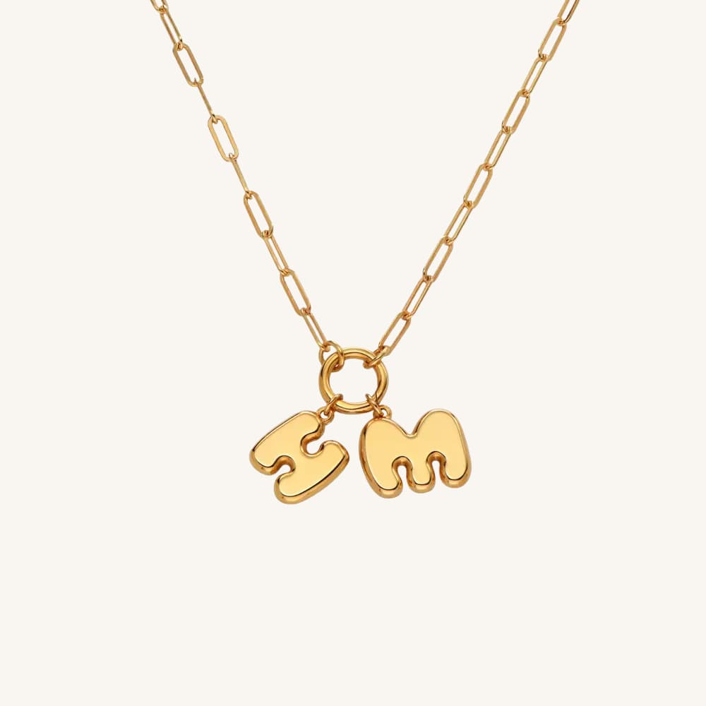 Collier Initiales Bombées