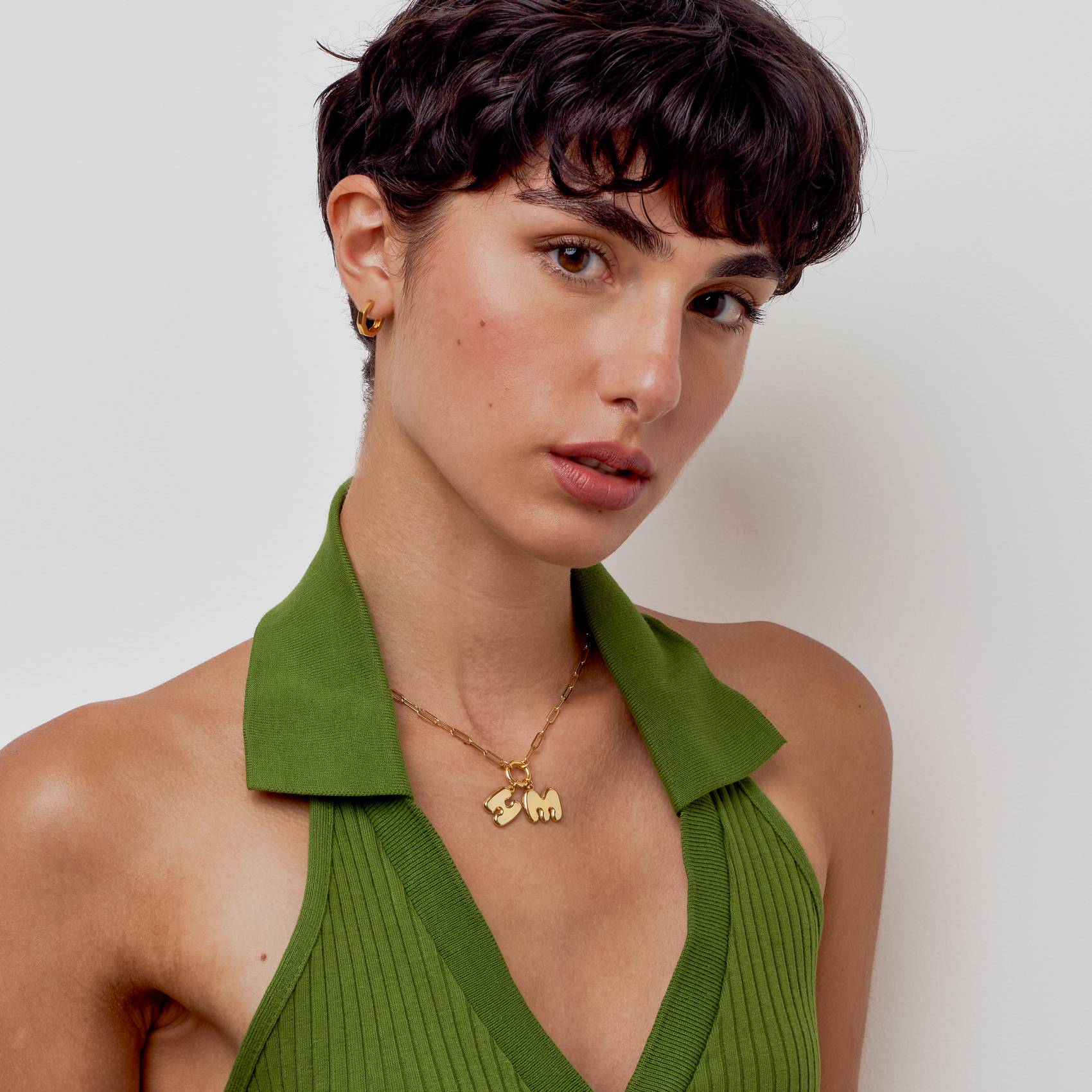 Collier Initiales Bombées